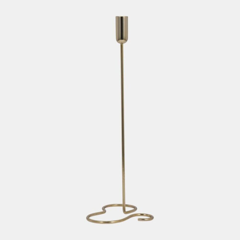 SageBrook Home Metal 16" Squiggly Base Taper Candleholder Gold